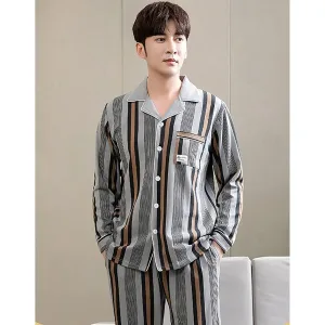 Ensemble Pyjama Homme Manche Longue À Rayures