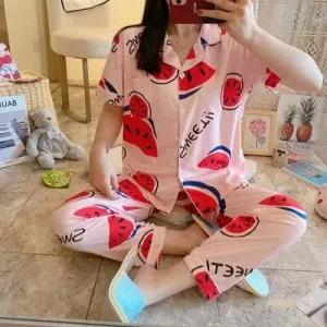Chemise De Nuit D'été Manche Courte