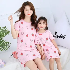 Robe De Nuit Mère Fille Imprimée