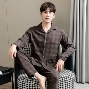 Ensemble Pyjama Homme Carreaux En Coton