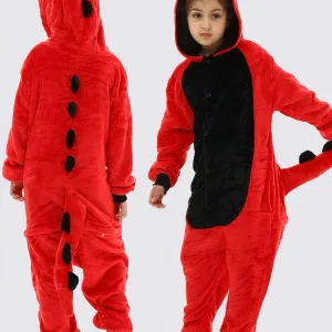 Combinaison Pyjama Fille "dinosaure Rouge"