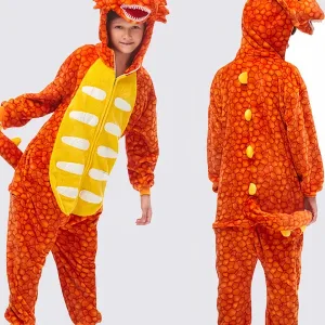 Combinaison Pyjama Garçon "tricératops Orange"