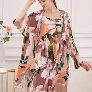 Pyjama Femme 3 Pièces "souffle De Jasmin"