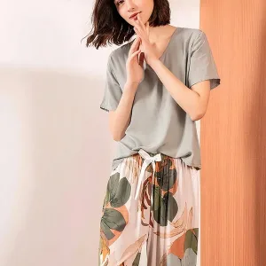 Pyjama Femme 2 Pièces "jardin De Printemps"
