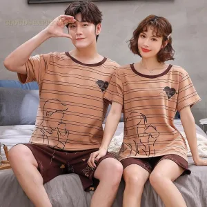 Pyjama Assorti Couple Deux Pièces Romantiques