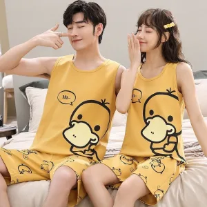 Pyjama Couple Rigolo Sans Manches
