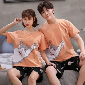 Pyjama Assorti Homme Et Femme Avec Motif Chat