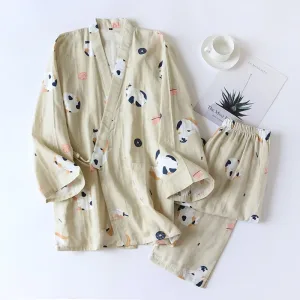 Pyjama Kimono Femme Coton Animé
