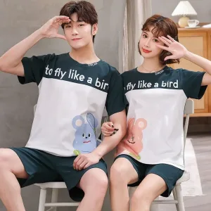 Pyjama Couple Assorti Motif Souris