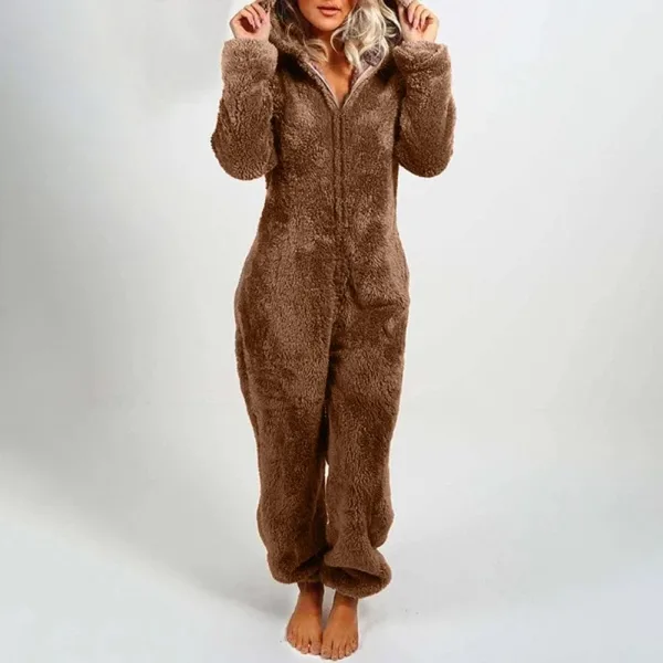 Confort hivernal avec la Combinaison Polaire Marron Ourson