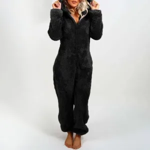Combinaison Polaire Noir Ourson
