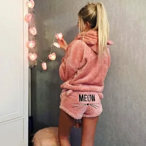 Ensemble Pyjama Chat Rose