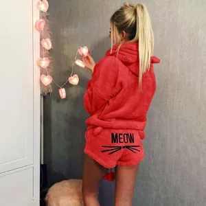 Ensemble Pyjama Chat Rouge