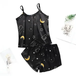 Ensemble Pyjama Noir À Motif