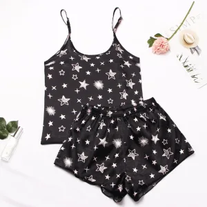 Ensemble Pyjama Noir À Motif Étoile