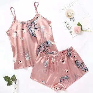 Ensemble Pyjama Rose À Motif