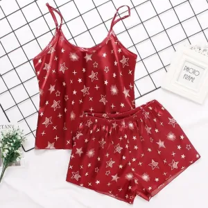 Ensemble Pyjama Rouge À Motif Étoile
