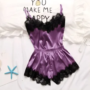 Ensemble Pyjama Violet En Dentelle