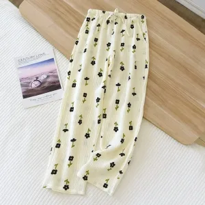 Pantalon Pyjama Été À Motif Fleur