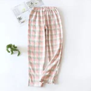 Pantalon Pyjama Femme À Carreaux Eau De Rose