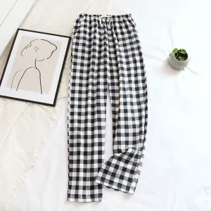 Pantalon Pyjama Femme À Carreaux Noir
