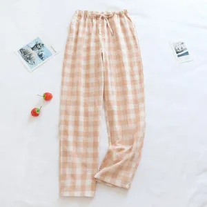 Pantalon Pyjama Femme À Carreaux Orange
