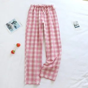 Pantalon Pyjama Femme À Carreaux Rose