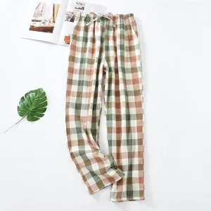 Pantalon Pyjama Femme À Carreaux Vertmarron
