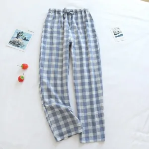 Pantalon Pyjama Homme À Carreaux Bleu Fumée