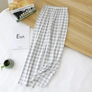 Pantalon Pyjama Homme À Carreaux Gris