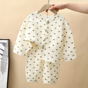 Pyjama Bébé Été Imprimé Coeur