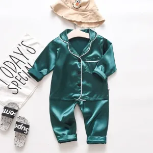 Pyjama Bébé Vert Satin