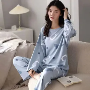 Pyjama Femme Hiver Bleu