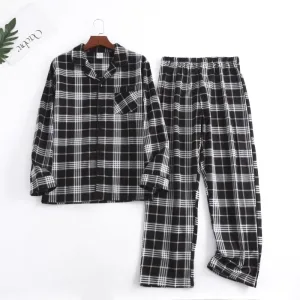 Pyjama Homme Coton À Carreaux Noir