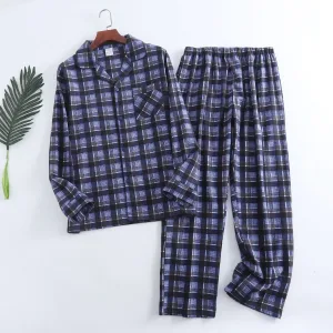 Pyjama Homme Coton À Carreaux Violet