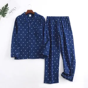 Pyjama Homme Coton À Pois Blanc