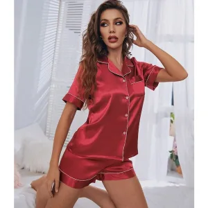 Pyjama Manche Courte Rouge
