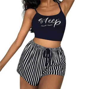 Pyjama Noir 2 Pièces Femme