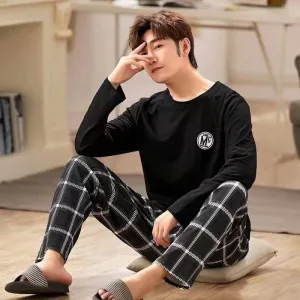 Pyjama Noir Coton Homme
