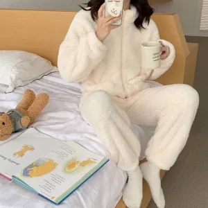 Pyjama Polaire Coton Beige