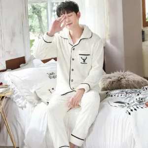 Pyjama Polaire Homme Blanc