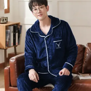 Pyjama Polaire Homme Bleu Foncé