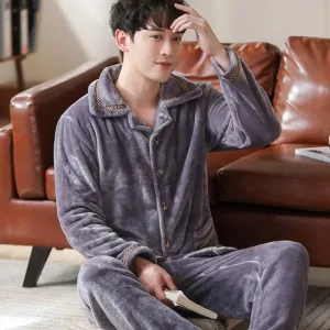 Pyjama Polaire Homme Gris